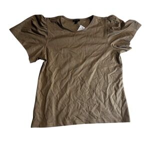 Ann Taylor Brown Short Sleeve Blouse size M